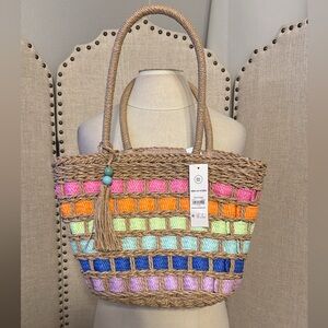 Colorful Woven Tote Bag
